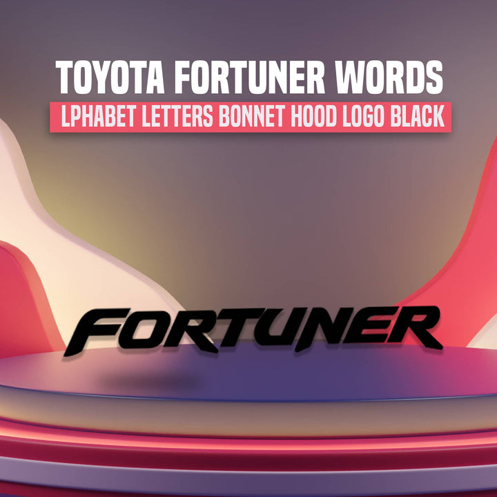 Toyota Fortuner Words Alphabet Letters Bonnet Hood Logo Black