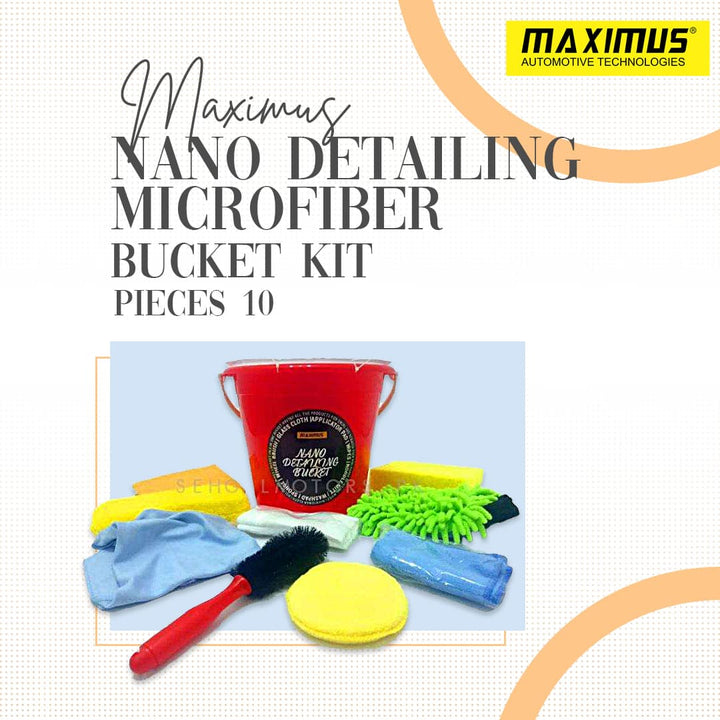 Maximus Nano Detailing Microfiber Bucket Kit - 10 Pieces