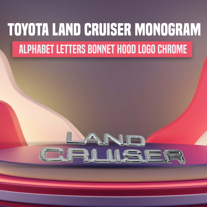 Toyota Land Cruiser Words Alphabet Letters Bonnet Hood Logo Chrome