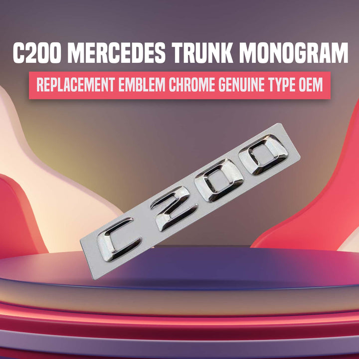 C200 Mercedes Trunk Logo Replacement Emblem Chrome Genuine Type OEM