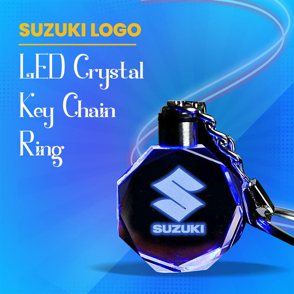 Suzuki Logo LED Crystal KeyChain Ring