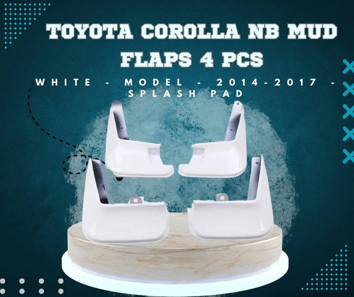 Toyota Corolla NB Mud Flaps 4 Pcs white - Model - 2014-2017