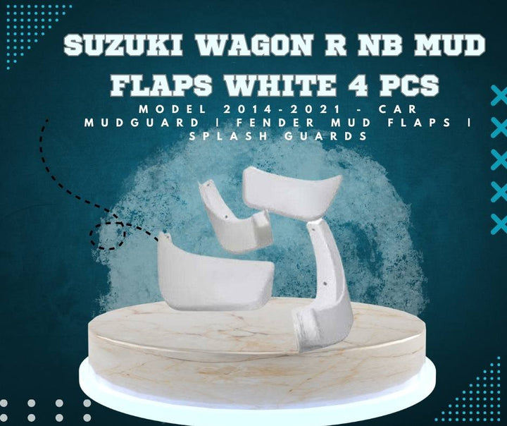 Suzuki Wagon R NB Mud Flaps White 4 Pcs - Model 2014-2021