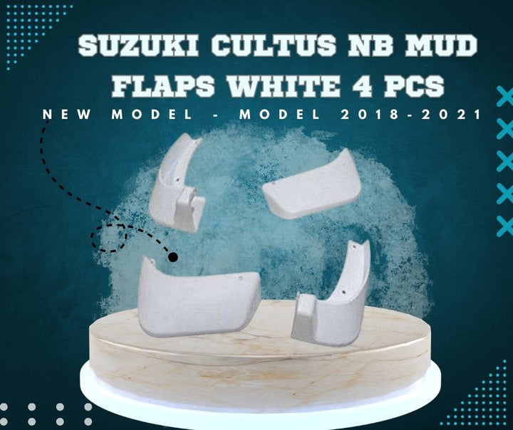 Suzuki Cultus NB Mud Flaps White 4 Pcs New Model - Model 2018-2021