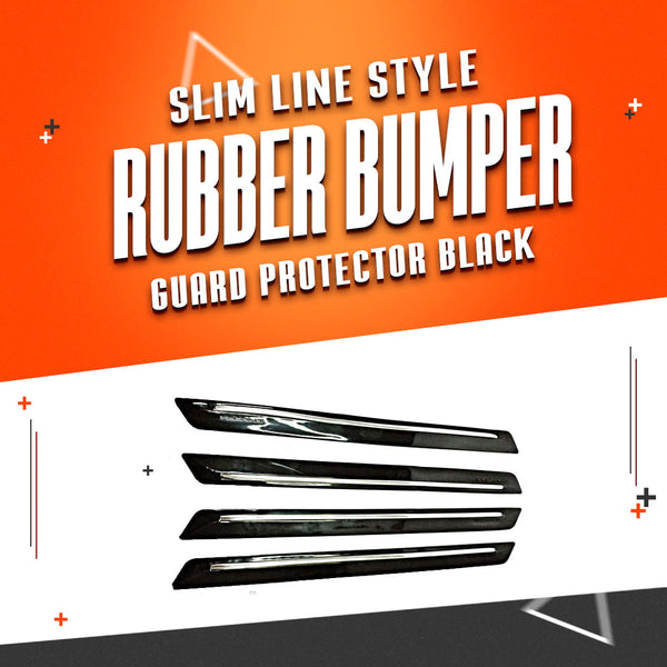 Slim Line Style Rubber Bumper Guard Protector Black