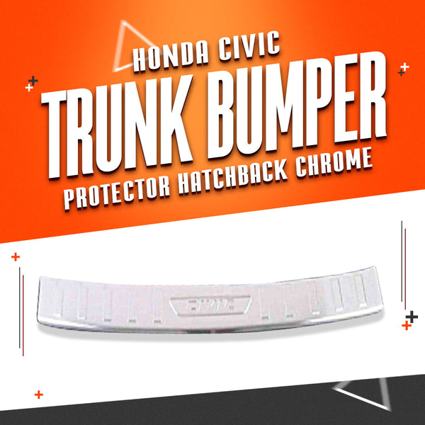 Honda Civic Hatchback Chrome Trunk Bumper Protector with Red Sticker - Model 2016-2021 ( 52002926 )