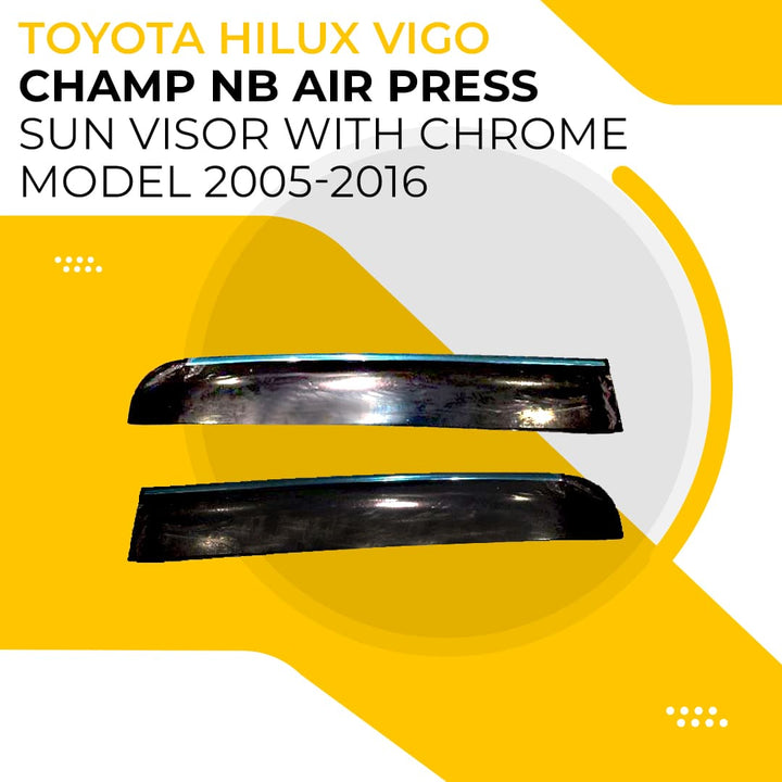 Toyota Hilux Vigo Champ NB Air Press Sun Visor With Chrome - Model 2005-2016