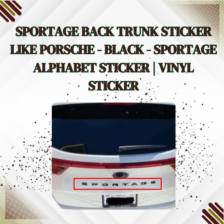 Sportage Back Trunk Sticker Like Porsche - Black