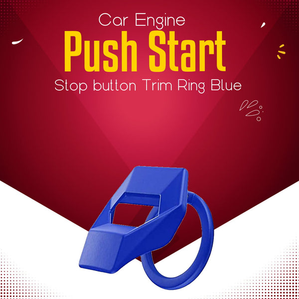 Car Engine Push Start Stop button Trim Ring Blue
