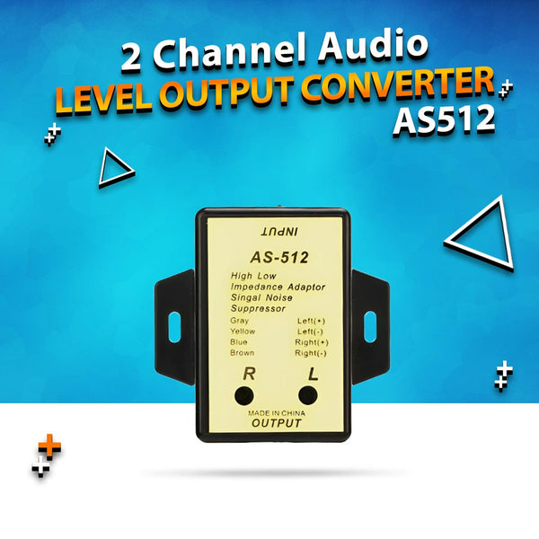 2 Channel Line High Low Impedance Adapter Audio Speaker Level Output Converter - AS512