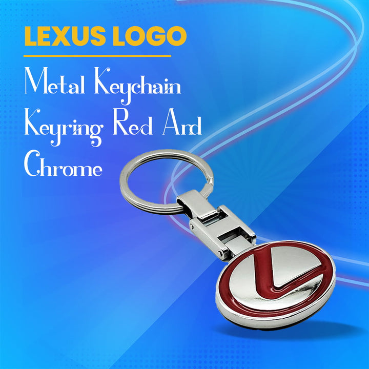 Lexus Metal Keychain Keyring - Red And Chrome