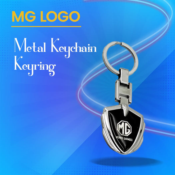 MG Metal Keychain Keyring - Black And Chrome