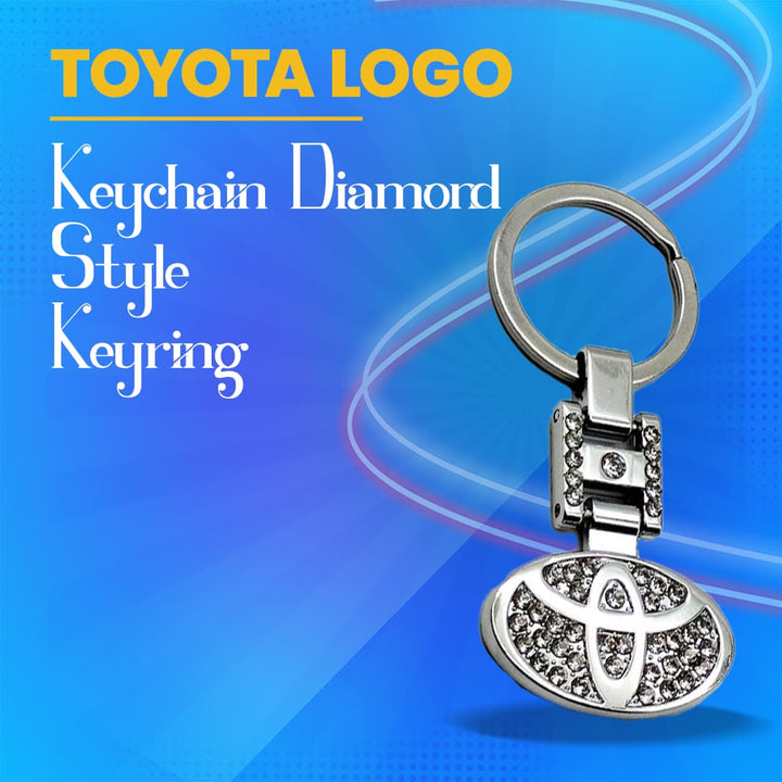 Toyota Logo Keychain Diamond Style Keyring
