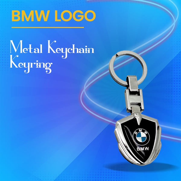 BMW Metal Keychain Keyring - Black And Chrome