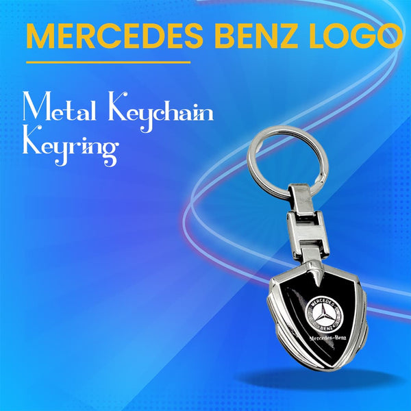 Mercedes Benz Metal Keychain Keyring - Black And Chrome