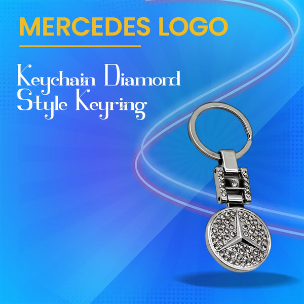 Mercedes Logo Keychain Diamond Style Keyring
