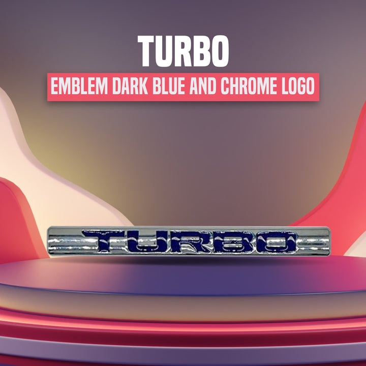 Turbo Emblem Dark Blue And Chrome - Decal | Monogram | Logo