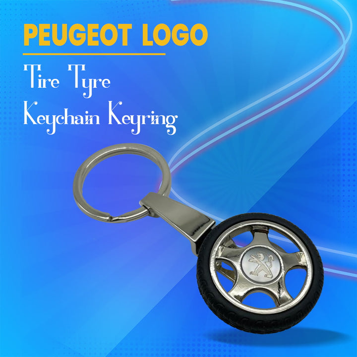 Peugeot Logo Tire Tyre Keychain Keyring