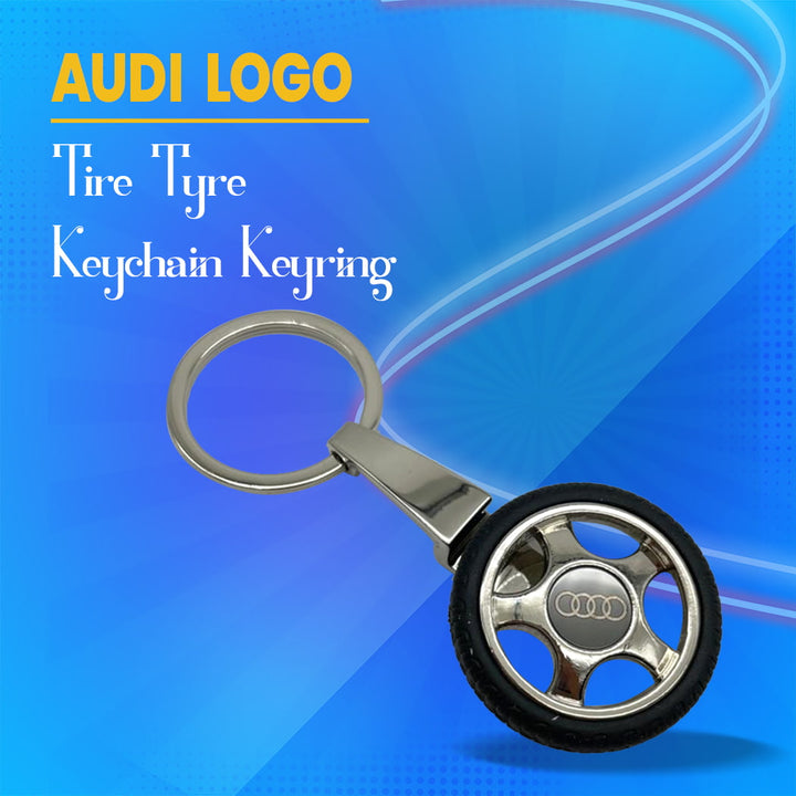 Audi Logo Tire Tyre Keychain Keyring