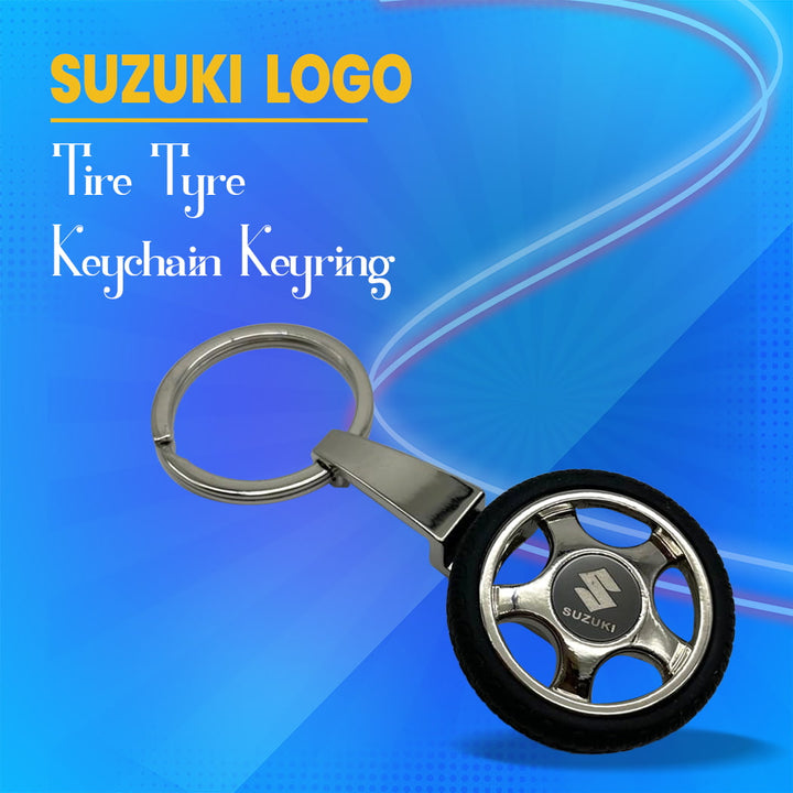 Suzuki Logo Tire Tyre Keychain Keyring