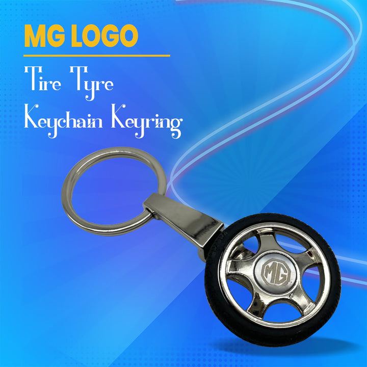 MG Logo Tire Tyre Keychain Keyring