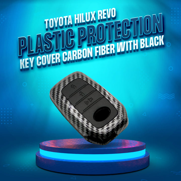 Toyota Hilux Revo/Rocco Plastic Protection Key Cover Carbon Fiber With Black PVC 3 Buttons
