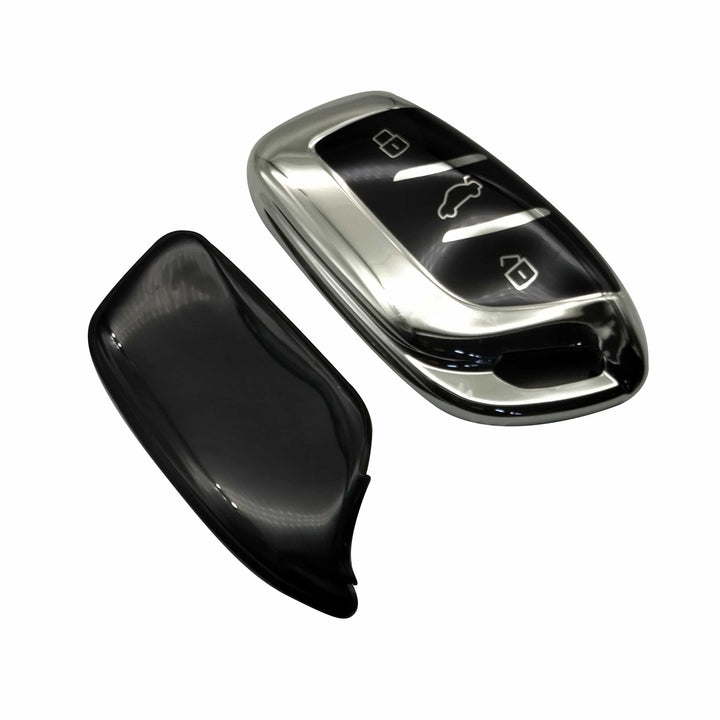 MG HS TPU Plastic Protection Key Cover Chrome With Black 3 Buttons - Model 2020-2021