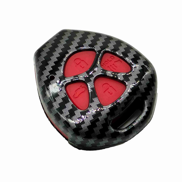 Toyota Corolla Plastic Plastic Protection Key Cover Carbon Fiber With Red 4 Buttons - Model 2009-2014