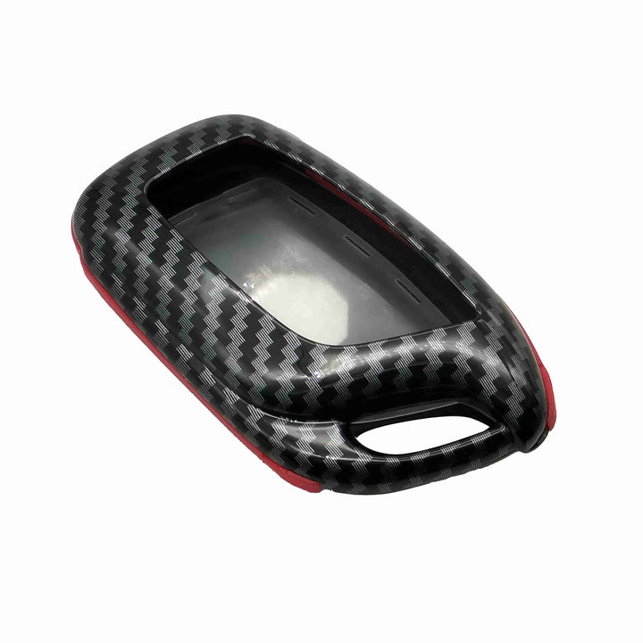 MG HS Plastic Protection Key Cover Carbon Fiber With Red 3 Buttons - Model 2020-2021