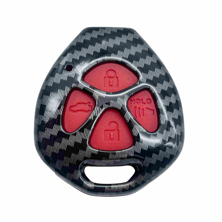 Toyota Corolla Plastic Plastic Protection Key Cover Carbon Fiber With Red 4 Buttons - Model 2009-2014