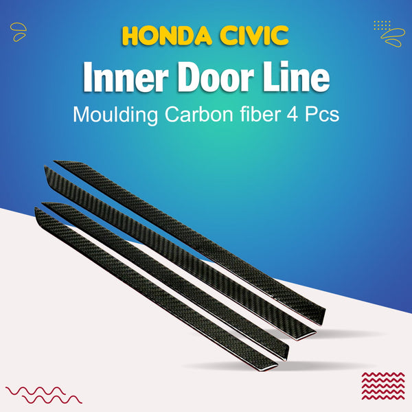 Honda Civic Inner Door Line Moulding Carbon fiber 4 Pcs - Model 2016-2021