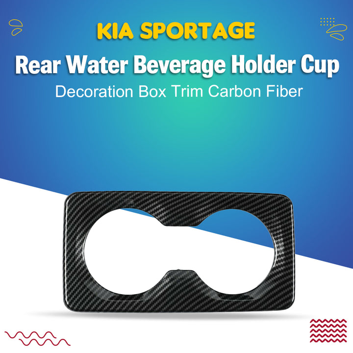 KIA Sportage Rear Water Beverage Holder Cup Decoration Box Trim Carbon Fiber - Model 2019 -2021
