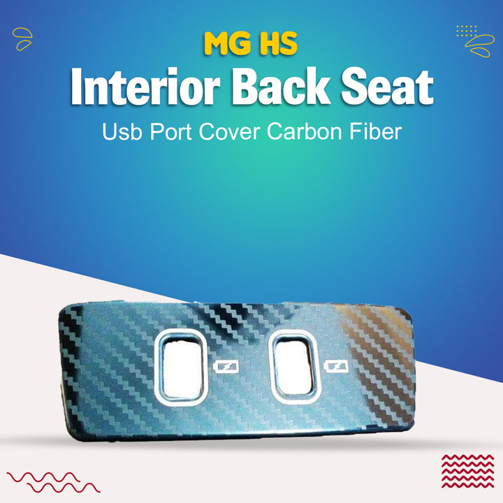 MG HS Interior Back Seat Usb Port Cover Carbon Fiber - Model 2020-2021