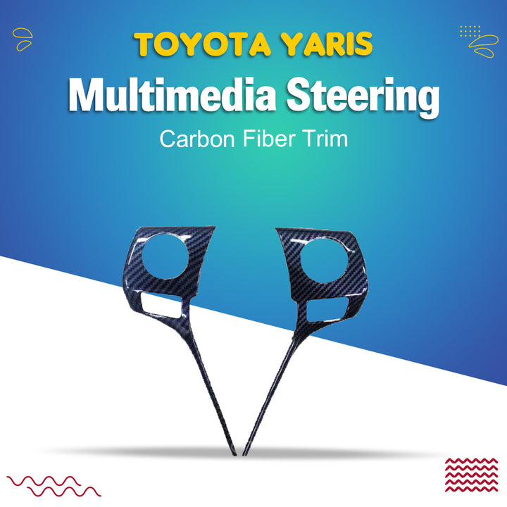 Toyota Yaris Multimedia Steering Carbon Fiber Trim - Model 2020-2021
