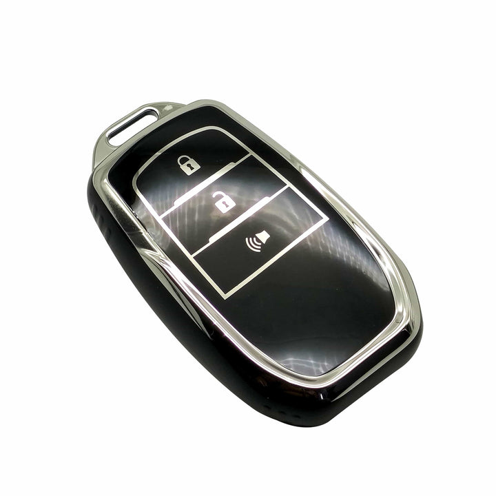 Toyota Hilux Revo/Rocco TPU Plastic Protection Key Cover Chrome With Black 3 Buttons