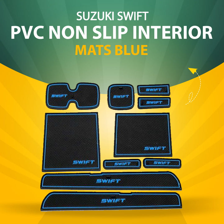 Suzuki Swift PVC Non Slip Interior Mats Blue - Model 2010-2018
