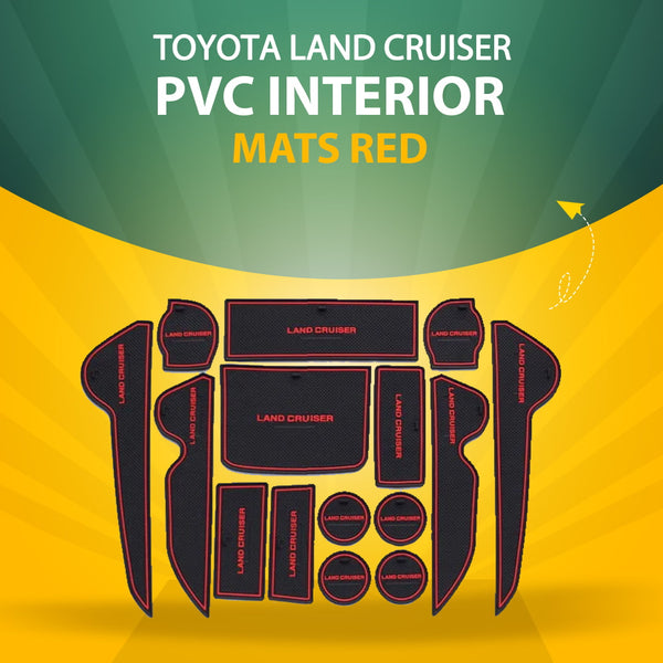 Toyota Land Cruiser PVC Interior Mats Red - Model 2015-2021