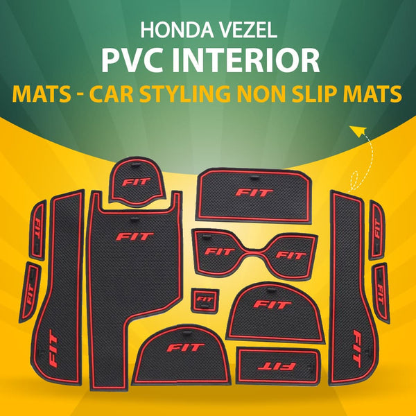 Honda Fit PVC Interior Mats Red - Model 2013-2019