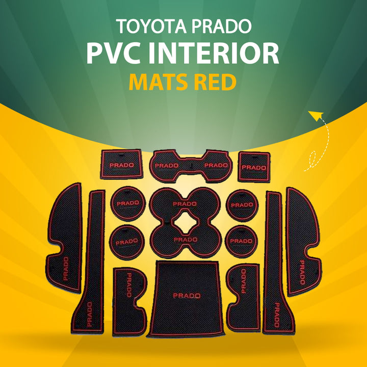 Toyota Prado PVC Interior Mats Red - Model 2009-2021