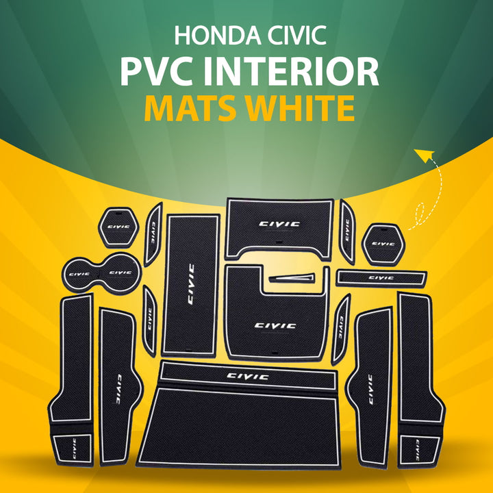 Honda Civic PVC Interior Mats White - Model 2016-2021