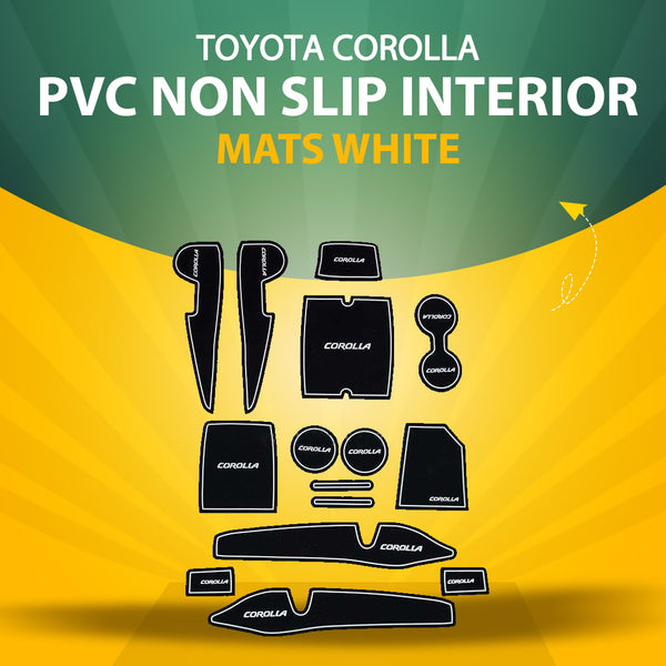 Toyota Corolla PVC Non Slip Interior Mats White - Model 2014-2021