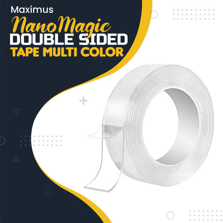 Maximus Nano Magic Double Sided Tape Multi Color No Trace Acrylic Reuse Waterproof- Roll 3 cm X 300 cm