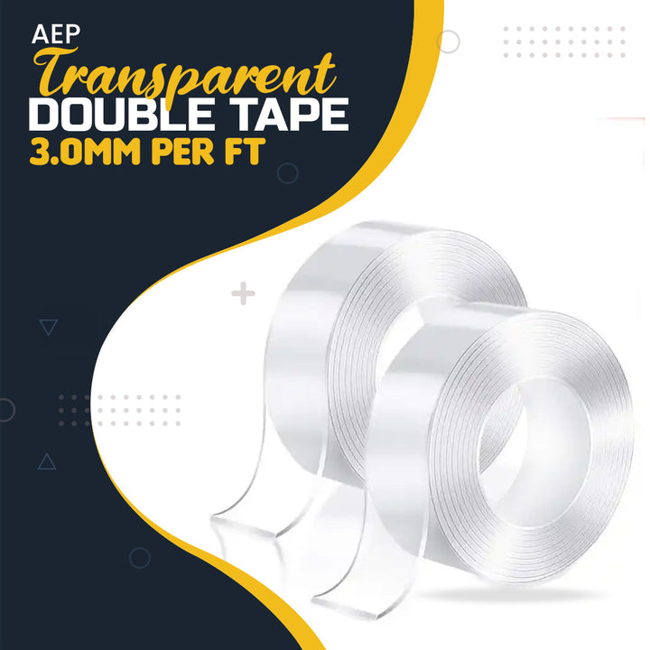 AEP Transparent Double Tape 3.0mm Per Ft