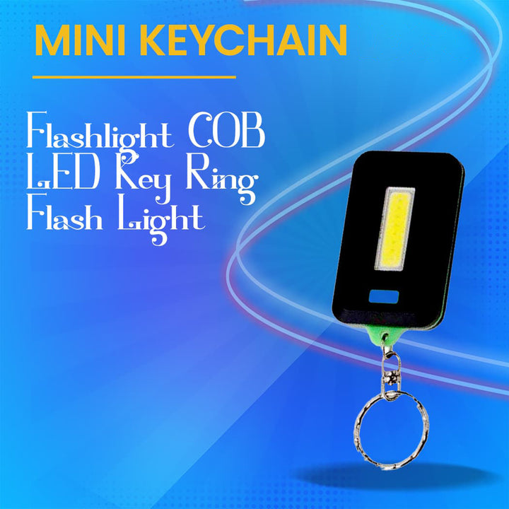 Mini Keychain Flashlight COB LED Key Ring Flash Light Small Lamp Torch Outdoor (without cell battery)