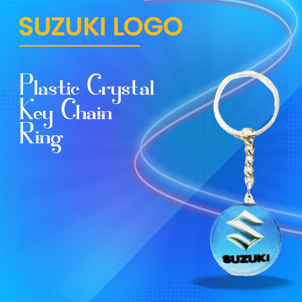 Suzuki Logo Plastic Crystal Key Chain Ring
