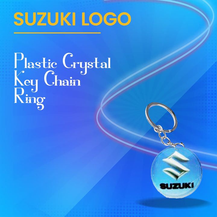 Suzuki Logo Plastic Crystal Key Chain Ring