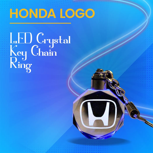 Honda Logo LED Crystal Key Chain Ring