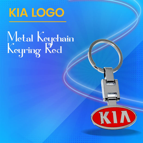 Kia Logo Metal Keychain Keyring - Red