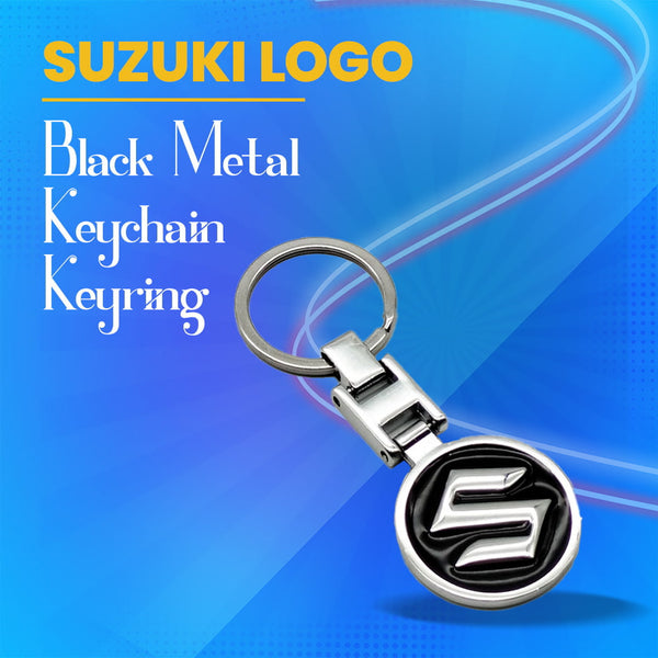 Suzuki Black Metal Keychain Keyring