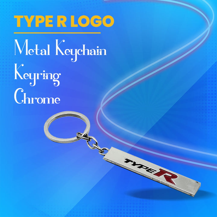 Type R Metal Keychain Keyring - Chrome